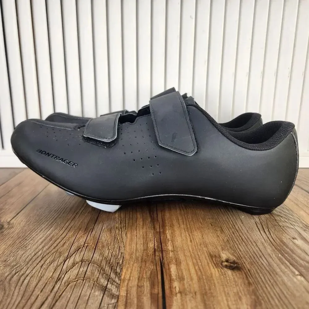 Bontrager Solstice Road Cycling Shoes Mens Sz 14 Black Dual Strap 3-Hole Cleats